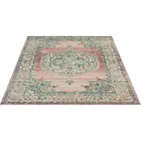 Floornovo In- & Outdoor Teppich Pink gemustert - 290 x 200 cm - Flachgewebe für Garten Balkon Terrasse und Innenbereich - Robust & Pflegeleicht - vielseitig einsetzbar im Innen- und Außenbereich