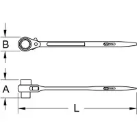 Ks Tools Gerüstbauschlüssel, umschaltbar