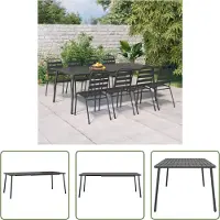 The Living Store Gartentisch Anthrazit 200x100x71 cm Stahl