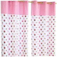 Homescapes ÖSENVORHANG Cupcakes blickdicht 2er-Set, 117/137 cm