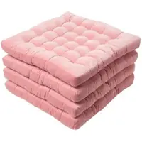 Homescapes STUHLKISSEN Samt 4er-Set rosa 40/40/5 cm