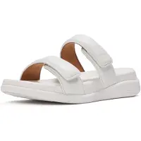 FitFlop FitFlop F-Mode Go – verstellbare Flatform-Sandalen mit zwei Riemen – WEISS 40
