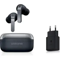 Samsung Galaxy Buds4 Pro, Kabellose Hi-Fi Bluetooth-Kopfhörer, Schwarz, inkl. 25W Ladeadapter