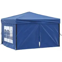vidaXL Partyzelt Faltbar mit Seitenwänden Blau 3x3 m
