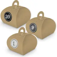 Itenga Adventskalender zum Füllen 24x Box mit Griff BRAUN + Sticker V11 Z04