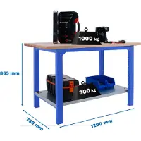Simon Rack SIMONWORK BT6 PRO LAMINATE 1200 AZUL/FAIA Werkbank mit Parafuses