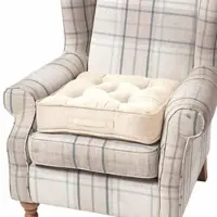 Homescapes SITZKISSEN creme 50/50/10 cm – Sesselkissen, Velours