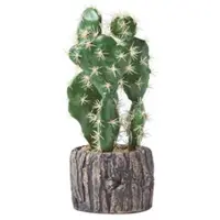 Homescapes KUNSTPFLANZE Kaktus im Holzoptik-Topf, 26 cm