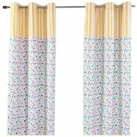 Homescapes ÖSENVORHANG Bunte Punkte blickdicht 2er-Set, 137/228 cm