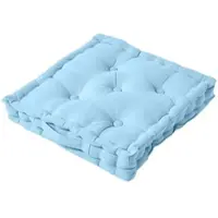 Homescapes SITZKISSEN hellblau 50/50/10 cm – Bodenkissen unifarben