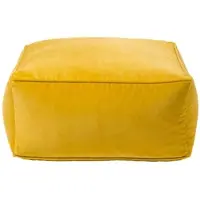 Homescapes SITZPOUF senfgelb mit Samt-Bezug, 60/60/27 cm