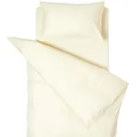 Homescapes Kinderbettwäsche, gelb mit Satin-Streifen, 100% Baumwolle Fadendichte 330