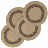 Homescapes TISCHSET rund im 4er-Set 40 cm, schwarz-natur aus Baumwolle