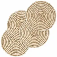 Homescapes JUTE-TISCHSET Spiral creme-natur, 4er-Set Platzsets rund geflochten, 40 cm