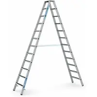 Zarges gebördelte Stufen-Stehleiter R13step-B eloxiert 2x12 Stufen