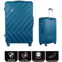 Solier Hartschalen Reisekoffer, Rollkoffer mit Zahlenschloss, Groß Reisetrolley ABS M