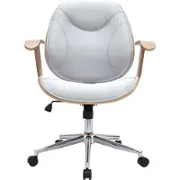 Miliboo - Design-Bürostuhl hellgrauer Stoff YORKE