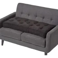 Homescapes SITZAUFLAGE schwarz 100/48/10 cm – Sofa-Sitzkissen, Velours