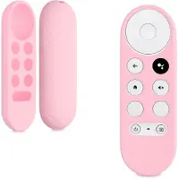 Kwmobile Hülle Fernbedienung kompatibel mit Google Chromecast 2020 4K / Chromecast 2022 HD Hülle - Silikon Case für TV Zubehör in Altrosa