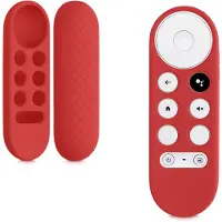 Kwmobile Hülle Fernbedienung kompatibel mit Google Chromecast 2020 4K / Chromecast 2022 HD Hülle - Silikon Case für TV Zubehör in Rot