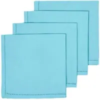 Homescapes STOFFSERVIETTEN 4er-Set hellblau 45/45 cm, 100% Baumwolle
