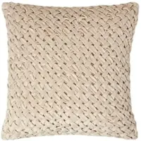Homescapes SAMTKISSEN Sofia creme 45/45 cm in Flechtoptik