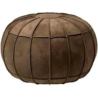 Homescapes SITZPOUF rund aus Leder, 50/50/40 cm