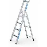 Zarges gebördelte Stehleiter Saferstep S eloxiert 4 Stufen