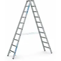 Zarges gebördelte Stufen-Stehleiter R13step-B eloxiert 2x10 Stufen
