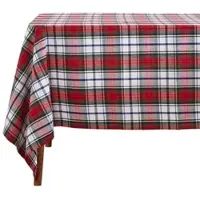 Homescapes TISCHDECKE Macduff rot kariert, 137/228 cm, 100% Baumwolle
