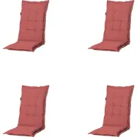 Madison – Hochlehner-Sitzkissen Manchester – Rot – 123 x 50 x 7 cm – 4er-Set
