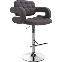 CLP Barhocker Dublin Stoff höhenverstellbar und drehbar dunkelgrau Gestell Farbe chrom