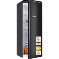 Exquisit Retro Kühlschrank 225 l | Energieklasse C | leise 37 dB | 54,5 cm schmal | großes Gemüsefach | LED-Beleuchtung | RKS325-V-H-160C mattschwarz