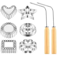 Wella 8-Teiliges Rosetten-Timbale-Set, Rosetten-Eisen-Set mit Griff, Lotusblumen-Bunuelos-Keksform, Trichter-Kuchen-Maker-Set