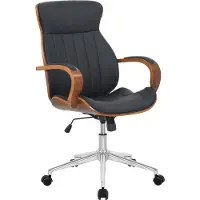 CLP Bürostuhl ergonomisch Melilla Höhenverstellbar und Drehbar walnuss/creme