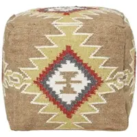 Homescapes KELIM-POUF Jaipur mit Ethno-Muster, 43/43/43 cm