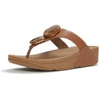 FitFlop Damen Pantoletten Lulu Marbled Stone Toe-post - Camel - Größe 42
