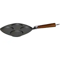 Ronneby Bruk Bratpfanne "Maestro Eierpfanne, 25 x 25 cm, mit Holzgriff", schwarz, mit buchenholzgriff, B:25cm H:7cm L:52cm, Pfannen, Bratpfanne