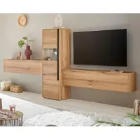 Furn.Design Wohnwand "Center" in Evoke Eiche und grau Wohnkombination Set 3-teilig 350 cm