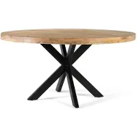 GINER Y COLOMER Nalua Esstisch aus Mangoholz, 77 cm x 150 cm x 150 cm