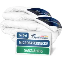 AM Qualitätsmatratzen Premium Mikrofaser Bettdecke 2er Set mit Sensofill Füllung Made in Germany 135x200cm