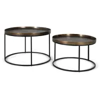 GINER Y COLOMER Set mit 2 Cali-Metall-Couchtischen 50 cm x 75 cm x 75 cm / 42 cm x 65 cm x 65 cm