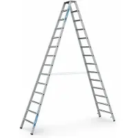 Zarges gebördelte Stehleiter, eloxiert Saferstep B 2x14 Stufen