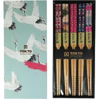 Tokyo Design Studio Tokyo Design 5er Stäbchenset in Geschenkbox Kranich (22,5cm)
