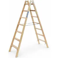 Zarges Holz Stehleiter Crestastep B, beidseitig begehbar 2x7 Stufen