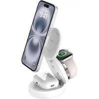 Belkin Klappbare Magnetische 3-in-1-Ladestation mit Qi2, weiss