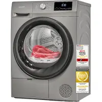 Exquisit Wärmepumpentrockner 7 kg | 15 Programme | Restlaufzeitanzeige | Knitterschutz | Startzeitvorwahl 4-24 Std. | TWP5703-010E Titanium Grau