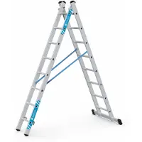 Zarges Kombi-Steh-Schiebeleiter Combimaster Plus X, 2 x 8 Sprossen