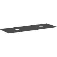Hansgrohe Xevolos E Konsole 1370/550 mit 2 Ausschnitten für Aufsatzwaschtisch ohne Hahnloch, 54335760, Farbe: Schiefergrau Matt