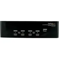 StarTech.com .com 4 Port DVI KVM USB Switch - 4-fach DVI Umschalter mit USB Hub, 1920 x 1200 Pixel, 18 W, Schwarz